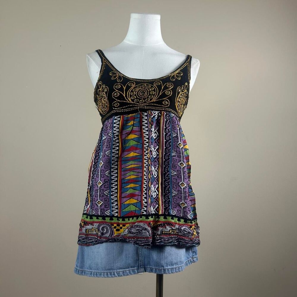 Angie Boho Y2K Whimsigoth Embroidered Tank Top